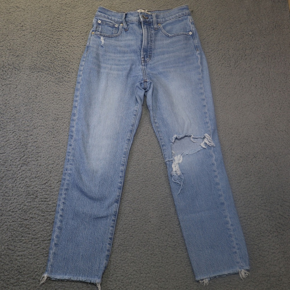 Madewell The Perfect Vintage Jean Distressed Light Wash High Rise Straight 27